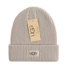 UGG Beige Core Classic Knit Beanie Cuffed Skull Cap Adult One Size Fits Most