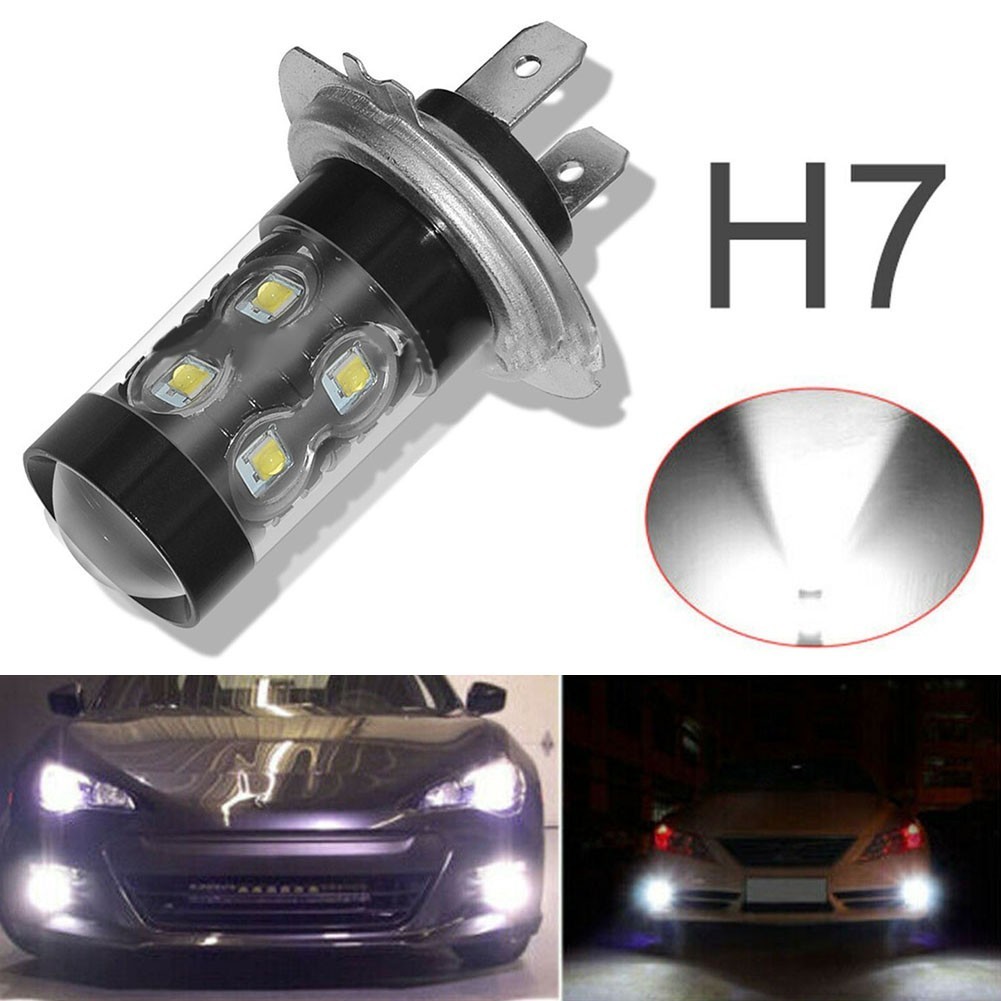 2pz Lampadine LED H7 160W Alta Potenza Fendinebbia per drl 6000K Luce Bianca - Miniatura 3