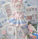 1/6 BJD Doll Outfit Handmade Lolita Dress Cat Ear Headband For 30CM Yosd Doll