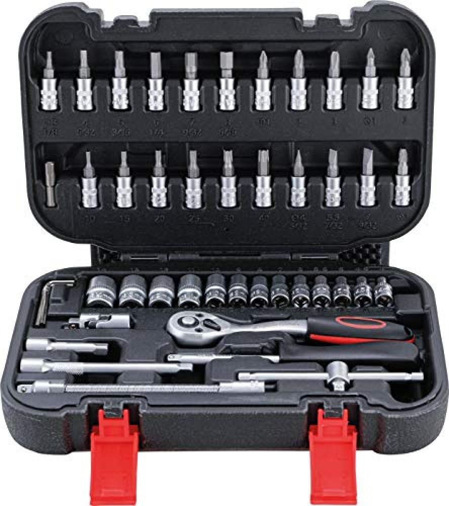 Kraftmann Set Chiavi a Bussola 46 Pezzi 1/4" Acciaio Cr-V Nuovo
