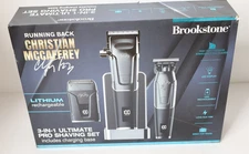 Brookstone Christian Mccaffrey 3-in-1 Ultimate Pro Shaving Set BKCMC8550-NOC NIB