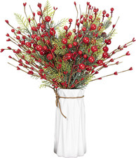 Christmas Tree Decorations 6 Pack Christmas Floral Picks17 Inch Red Berry Picks