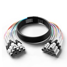 PRORECK 15ft Snake Cable, 8-Channel Shielded Audio Cable XLR Male to Female, ...