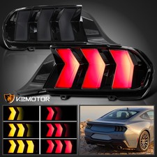 Smoke Fits 2024-2026 Ford Mustang LED Tail Lights Yellow/Red Sequential Signal