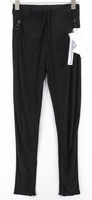 JOHN RICHMOND Damen Leggings S schwarz Reißverschluss Bein Taschen High Waist Logo *