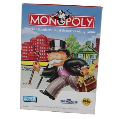 Monopoly Sega Genesis Video Game Complete Parker Brothers NTSC-U/C Board Game