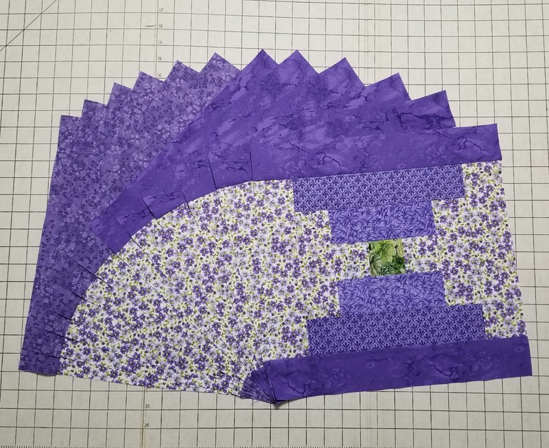 12 Purple Courthouse Quilt Blocks 100% Cotton 14.5 inches square