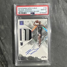 2019 - Panini Impeccable Keldon Johnson #154 Holo Silver /25 TRUE RPA POP 1 =1/1