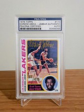 1978 Topps Basketball 🔥 Kareem Abdul-Jabbar #110 Gold Autograph 🔥 PSA AUTO