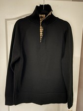 Aquascutum Thick Black Wool Iconic Check Jumper