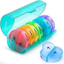 Large Weekly Pill Organizer 2 Times a Day, Daily Pill Box 7 Day Easy to Open ...