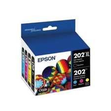 Epson 202XL Genuine Black Cyan Yellow Ink Set T202XL-BCS C/M/Y/XLK 4-Pack