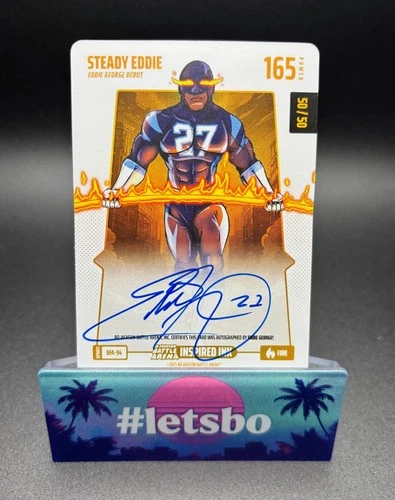 Bo Jackson Battle Arena Update STEADY EDDIE Eddie George Fire Auto 50/50 #BFA-94