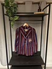Vintage Henry Barrie Striped School Blazer Crest Badge XS Preppy Mod