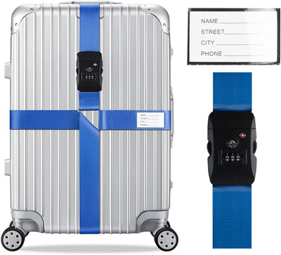 Cross Luggage Straps Set TSA Approved with Lock Adjustable Travel Suitcase Belts