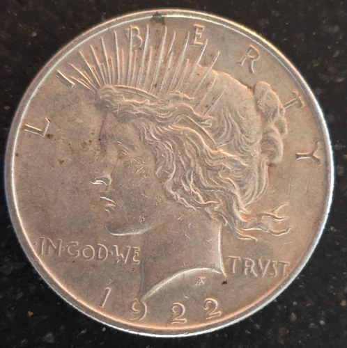 2. 1922 Peace Silver Dollar, VG, Ungraded