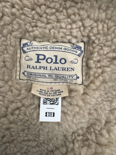 Polo Ralph Lauren Sherpa Fleece Lined Denim Trucker Jean Jacket Men’s Size L image 22