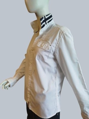 Men Napapijri Shirt White Cotton M