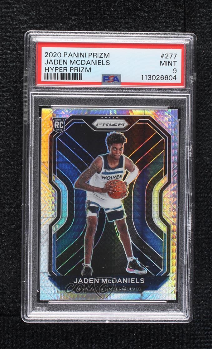 2020-21 Panini Prizm Hyper Prizm Jaden McDaniels #277 PSA 9 MINT Rookie RC 14t3