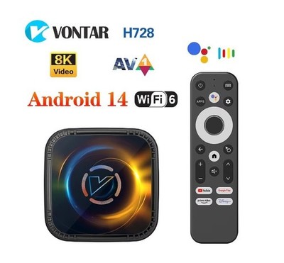 Smart TV-Box VONTAR H728 4/32GB 8K Anroid TV 14 Voice Neu&OVP Top!