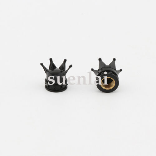 2x Black Crown Tire Wheel Rim Stem Air Valve Caps Tyre Cover for Harley Davidson - Picture 2 of 4