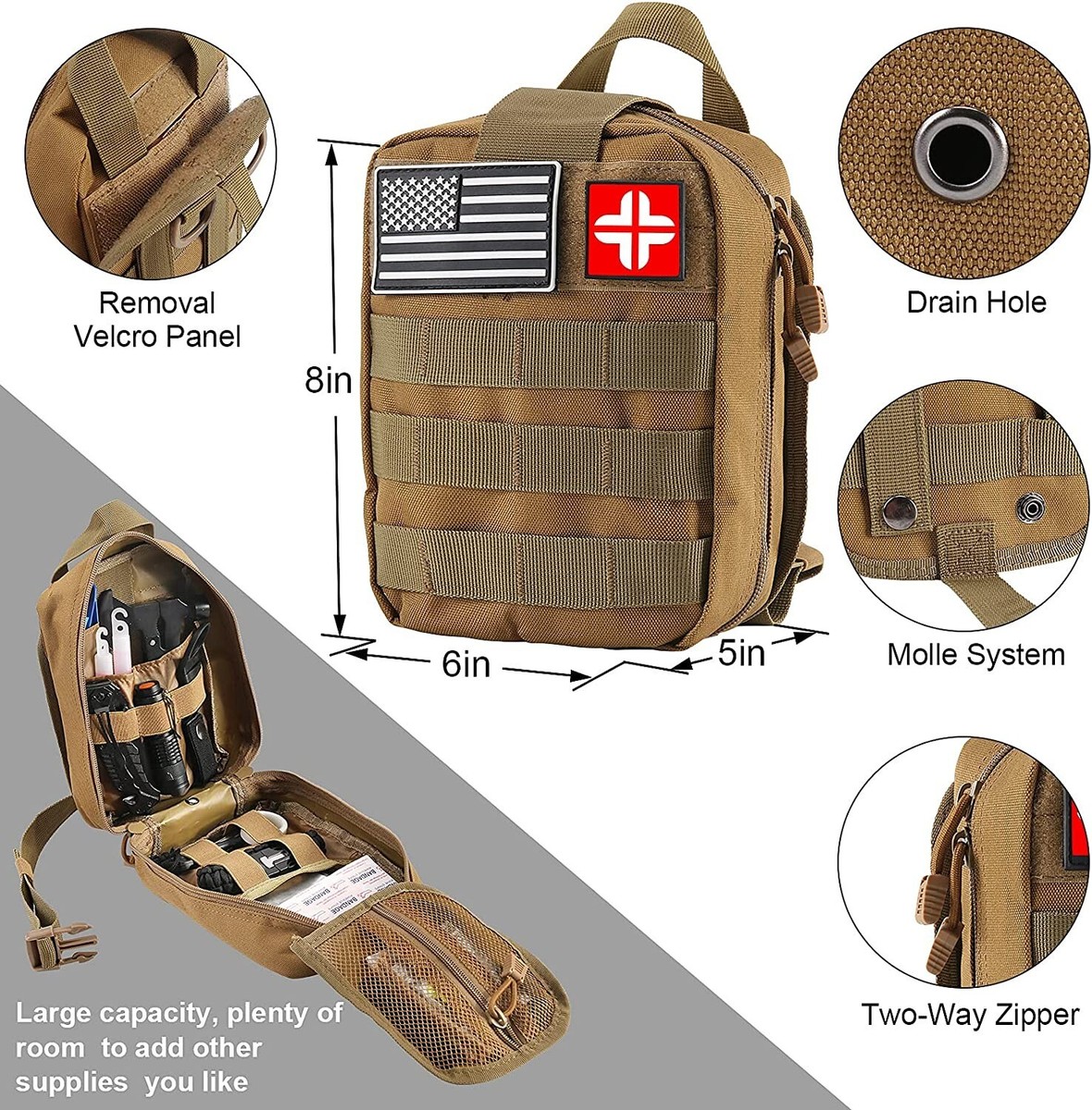 USA Tactical Survival Kit and First Aid Kit, 142 Pcs