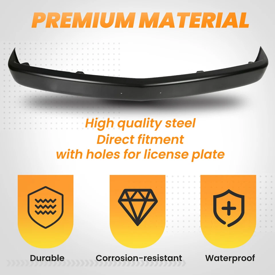 Front Bumper Face Bar for 88-98 chevy C1500 K1500 with License Plate Provision - Image 4 of 4