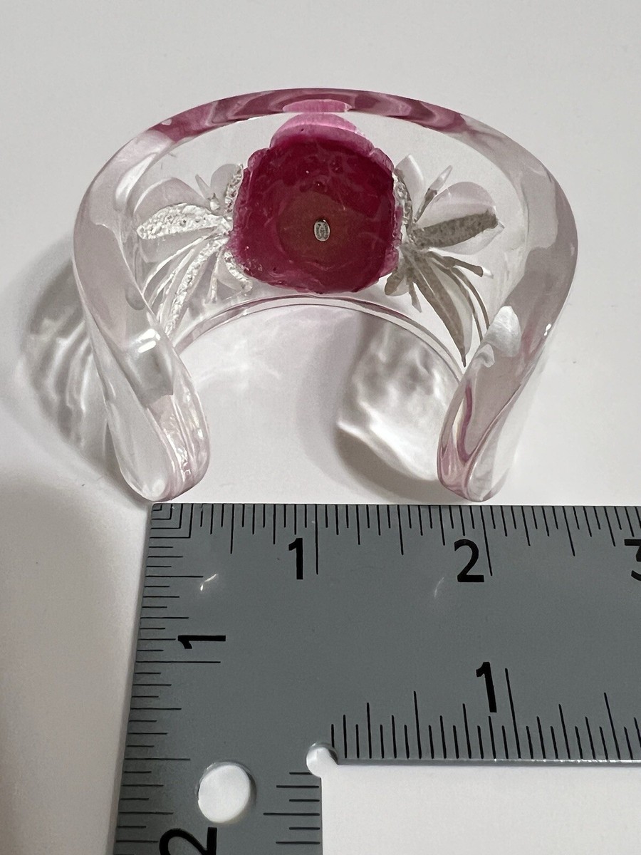 Vtg Chanel Clear Pink Camellia Lucite Cuff Bracelet | eBay Vtg Chanel Clear Pink Camellia Lucite Cuff Bracelet | eBay