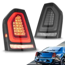 VLAND Pair Smoky LED Tail Lights For 2011-2014 Chrysler 300 W/Startup Animation