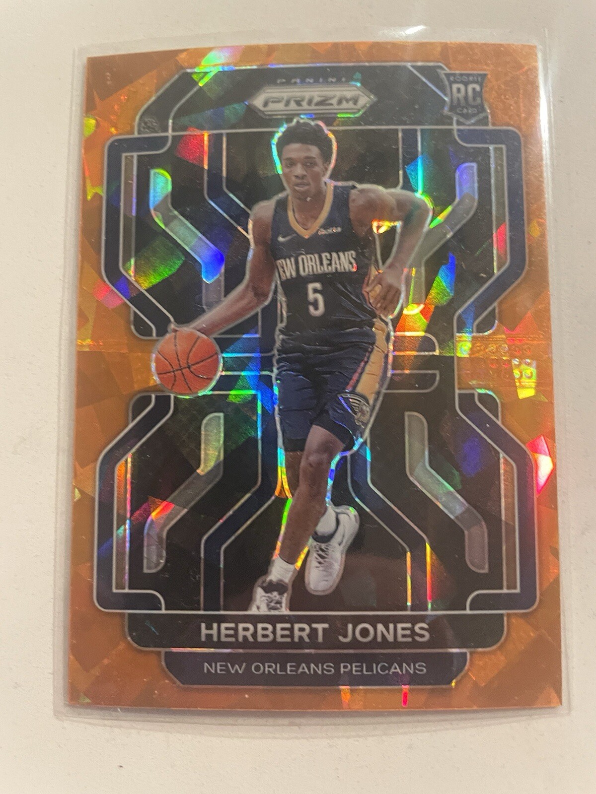 2021-22 Panini Prizm Herbert Jones Orange Cracked Ice Rookie RC #329 Pelicans