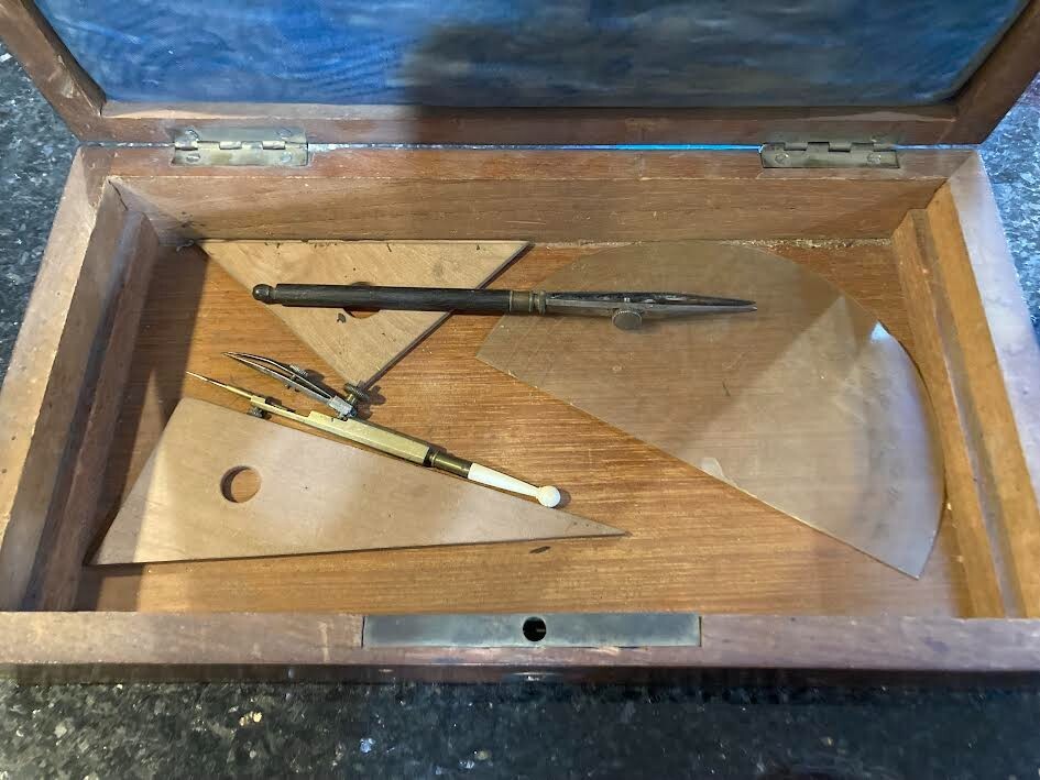 Antique US 1900's Compas Superieurs Brevetes S.G.D.G. Drafting Set