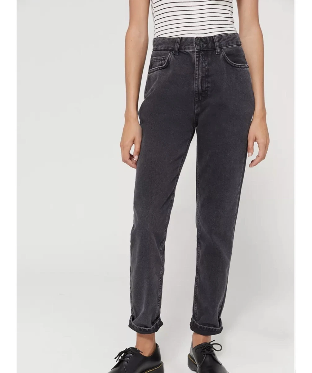 Urban Outfitters BDG Washed Black Denim High Waisted Mom Jeans