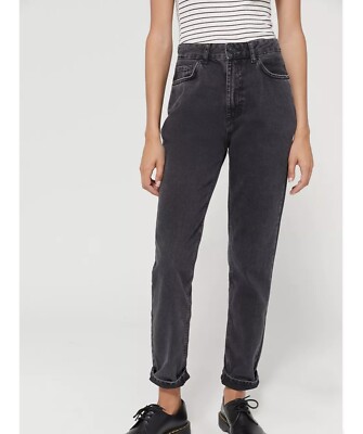 Urban Outfitters BDG Washed Black Denim High Waisted Mom Jeans size 25 |  eBay