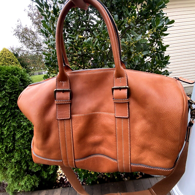 Andrea Rossi Milano Italy Hand Made Luxe Caramel Leather Weekender