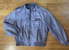 Vintage Members Only Men's Size 1X Gray Full Zip Racer/Bomber Jacket 80s 90s