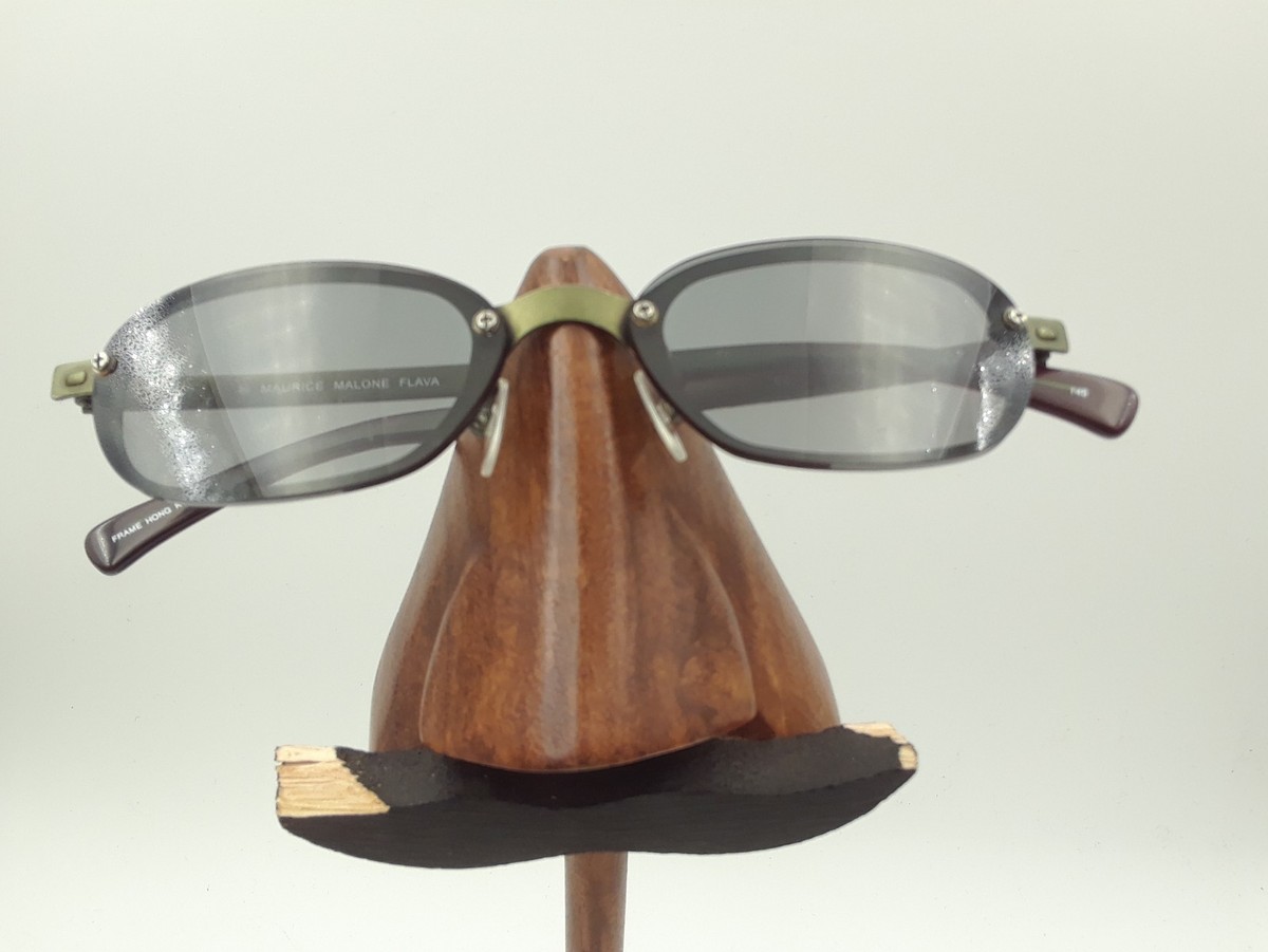 Vintage Maurice Malone Flava Burgundy Green Metal Oval Sunglasses FRAMES  ONLY