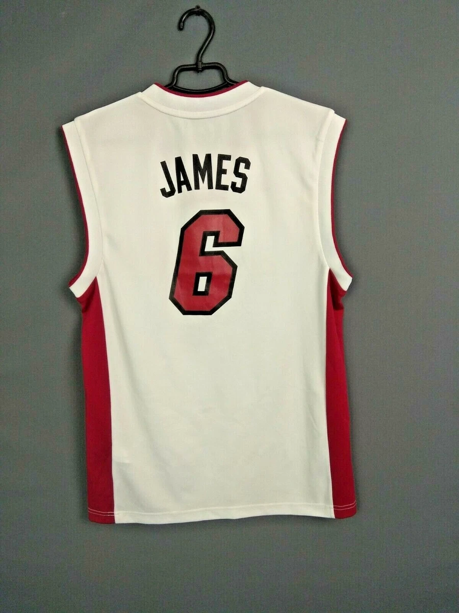 MIAMI HEAT LeBron JAMES BASKETBALL SHIRT JERSEY CAMISETA TRIKOT NBA ADIDAS  RED