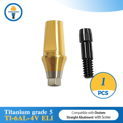 1 pcs Dental Titanium Cemented straight abutment fits to Oss tem Mini Regular