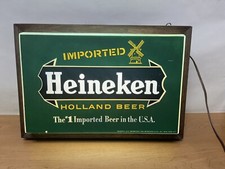 VINTAGE HEINEKEN BEER LIGHT UP SIGN 19x13 CLASSIC
