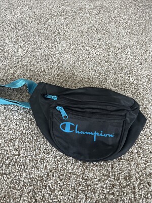 Champion Waist Fanny Pack Blue Black Adult Size
