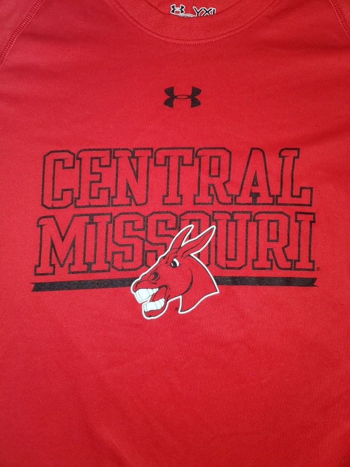 Under Armour University Of Central Missouri UCM Mules Tshirt Red Youth