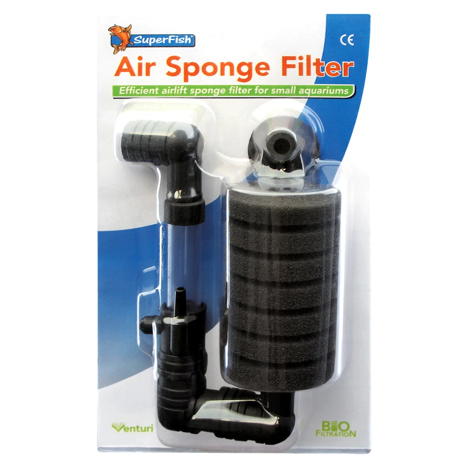 Superfish Air Sponge Filter Efficient for Small Nano Aquarium Fish Tank Shrimp