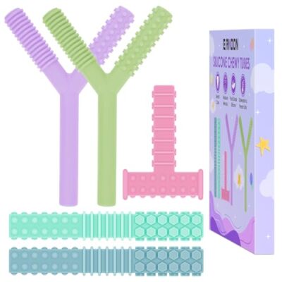 5 Pack Sensory Chew Toys For Autistic Children Silicone Chewy Tubes Teething Tub