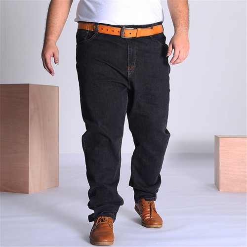 Jeans De Algodón Negro para Hombre Big \u0026 Tall Tamaño Pantalones bombachos  36 38 40 42 44 46 48 50 52 | eBay