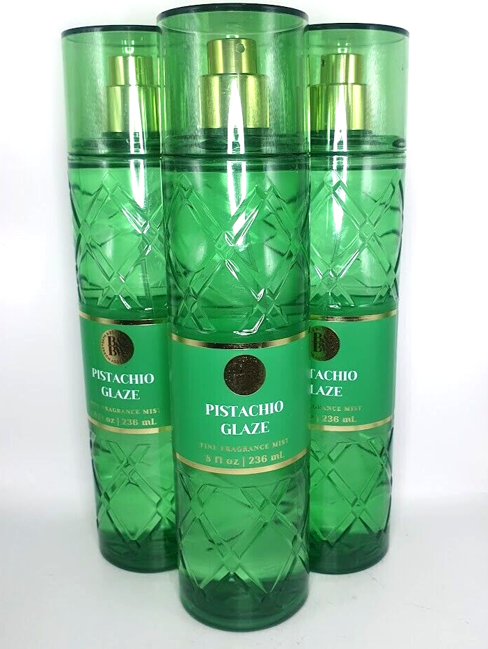 BATH AND BODY WORKS PISTACHIO GLAZE BODY MIST 8 FL OZ (SET OF 3