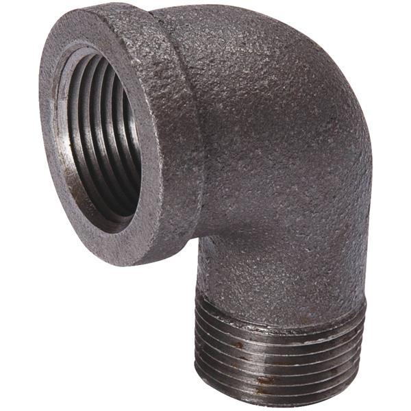(5)- 3/4" Black 90 Degree Malleable Iron Pipe Fitting Street Elbow 520-304BG
