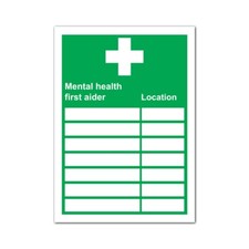 Mental Health First Aider Location Sign -  A5 -  148mm x 210mm - Self Adhesive