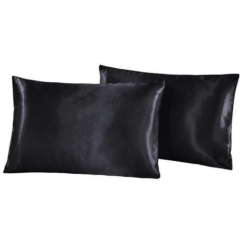 3Pcs Satin Silk Feel Fitted Sheet + Pillowcase Set Fully Elastic 12" Deep Pocket - Picture 9 of 45