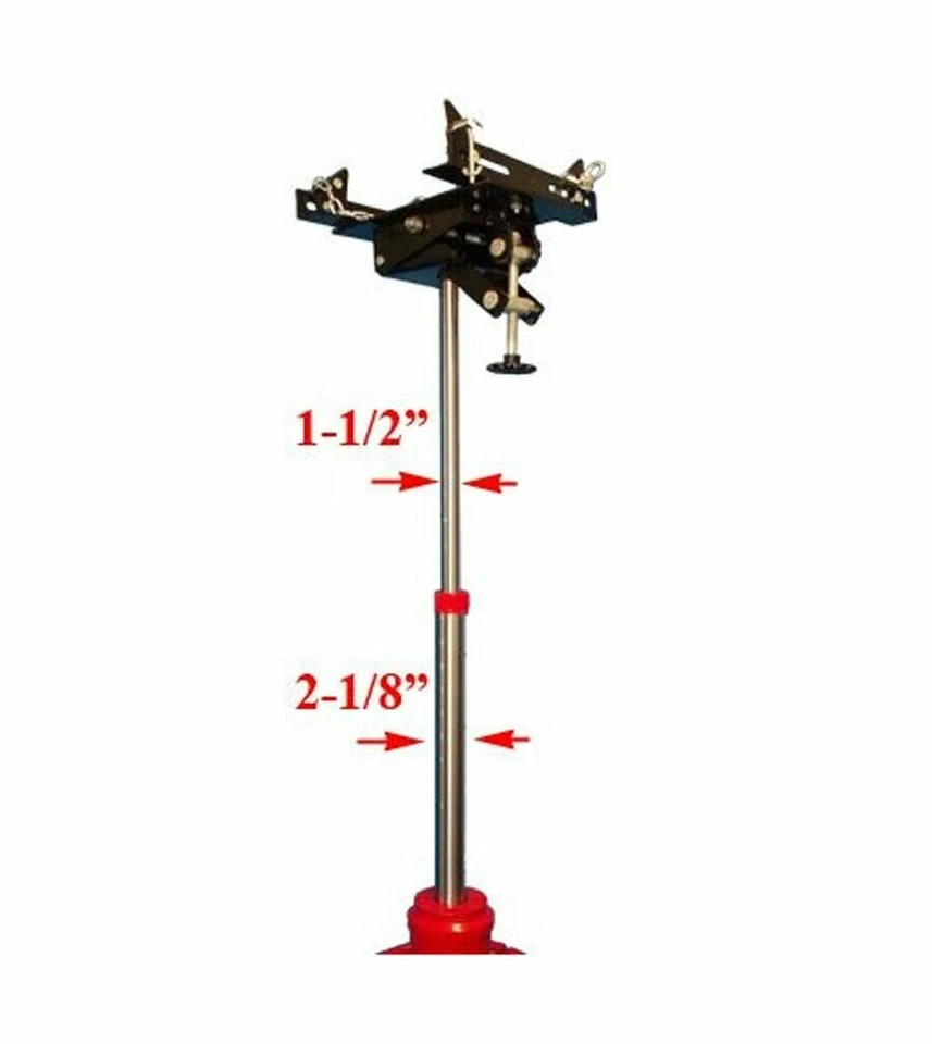 1/2 Ton HD Tall Transmission Jack Hydraulic 1000 lbs 34-5/8"-73-5/8" Lift Range Foto 2 de 4