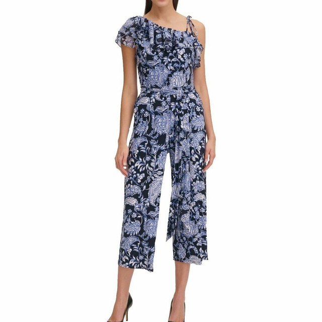 Tommy Hilfiger Women's Jumpsuit Blue Size 8 One Shoulder Paisley #184 for  sale online | eBay